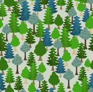 Seamless forest pattern Cartoon tree