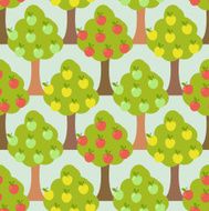 Apple tree seamless pattern Orchard background