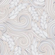 Abstract seamless pattern with flowers in curls