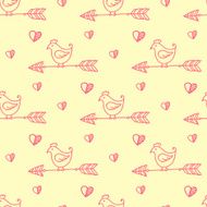 Arrow bird pattern love handpainted