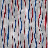 Wave decorative paneling - seamless pattern red-blue colors