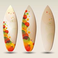 Vector Surfboards Design Template with Abstract Pattern N4