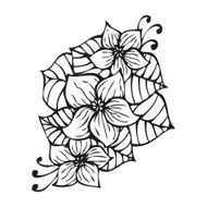 Amazing black flowers in tattoo style