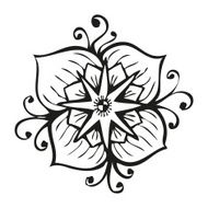 Amazing black flower in tattoo style