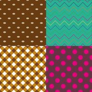 four abstract retro seamless simple pattern eps10