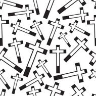 black and white religion cross seamless pattern eps10
