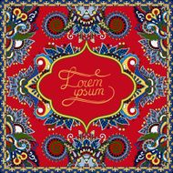 red decorative pattern of ukrainian ethnic carpet design