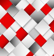 Abstract white and red square background