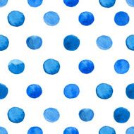 Blue watercolor dots seamless pattern