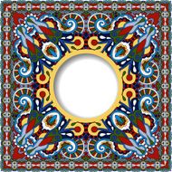floral round pattern in ukrainian oriental ethnic style N4