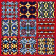 set of different seamless colored vintage geometric pattern N125