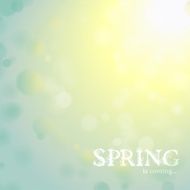 Spring is coming lettering on blurry lights background N2