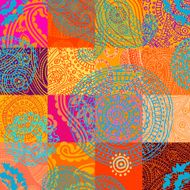Orange patchwork with ornament