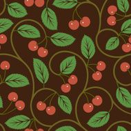 seamless vector pattern with red cherries