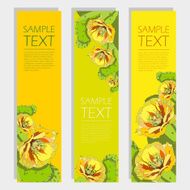 set of banners with floral elements
