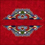 red floral ornamental template