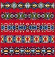floral paisley stripe pattern border set