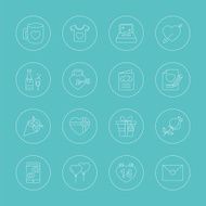 valentine&#039;s day line icon set