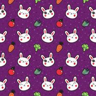 Cute rabbits (bunnies) vector pattern