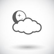 Weather icon Moon stars and clouds