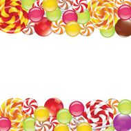 Borders with candies and lollipops