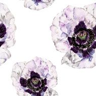 Seamless pattern with flowers Watercolor illustration N20