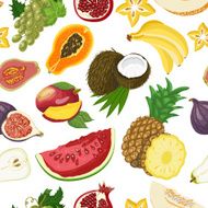 Seamless pattern with healthy fruits