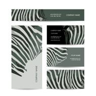 Set of abstract creative business cards zebra print design
