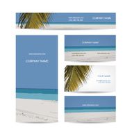 Business cards design tropical island N2