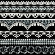 set with lace ornaments pearls N2
