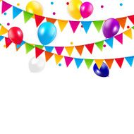 Colored Balloons Background Vector Illustration