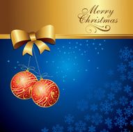 christmas balls on blue background
