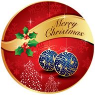 Red card with christmas balls vector illustration