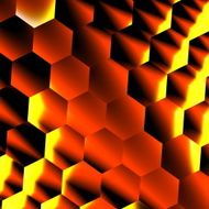 Hexagonal 3d Effect Golden Geometric Background Abstract Digital Polygon Illustration
