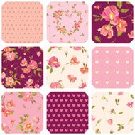 Patchwork with Roses Background