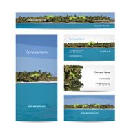 Business cards design tropical island N3