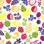 Fruits and berries seamless background