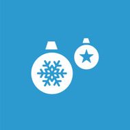 Christmas Decorations icon white on the blue background