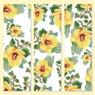 Floral cards on yellow background N36