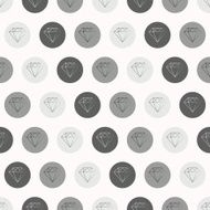 Hand Drawn Diamonds with Circles Seamless Pattern N2