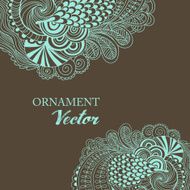 Abstract vector floral ornamental border Lace pattern design N6