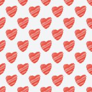 red hearts seamless pattern