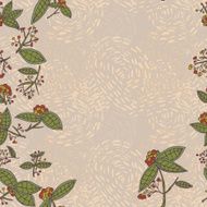 Cranberry vector border pattern with leaves and berries N2