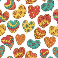 Seamless pattern with colorful hearts N8