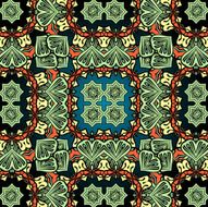 Green carpet asian wallpaper design Tribal vintage element