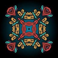 Four corner seamless wallpaper tile element in tribal style