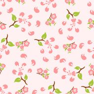 stylized flowers and leaves of cherry