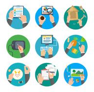 Creative and Handmade Process Set Icons