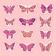 Set of Butterflies Decorative Isolated Silhouettes in Vector N3