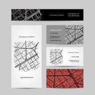 Sketch of city map business card design